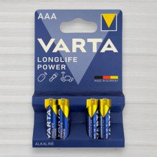 Батарейка лужна Varta Longlife Power alkaline LR3, AAA, 1,5V, 4шт/уп