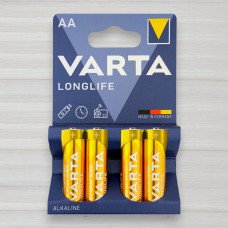 Батарейка лужна Varta Longlife alkaline LR6, AA, 1,5V, 4шт/уп