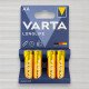 Батарейка лужна Varta Longlife alkaline LR6, AA, 1,5V, 4шт/уп