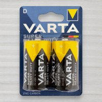 Батарейка сольова Varta Super Heavy Duti R20, D, 1,5V, 2шт/уп