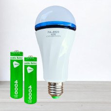 Лампочка FA-6920 з двома акумуляторами 18650 в патрон E27
