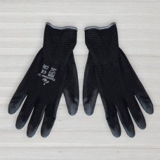 Рукавички нейлонові з частковим поліуретановим покриттям, чорні