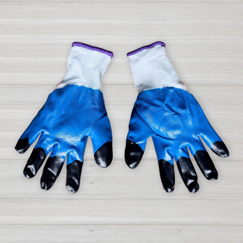 Рукавички стрейчові з подвійним нітриловим покриттям