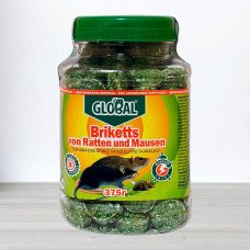 Парафінові брикети від щурів та мишей Global, банка 375г