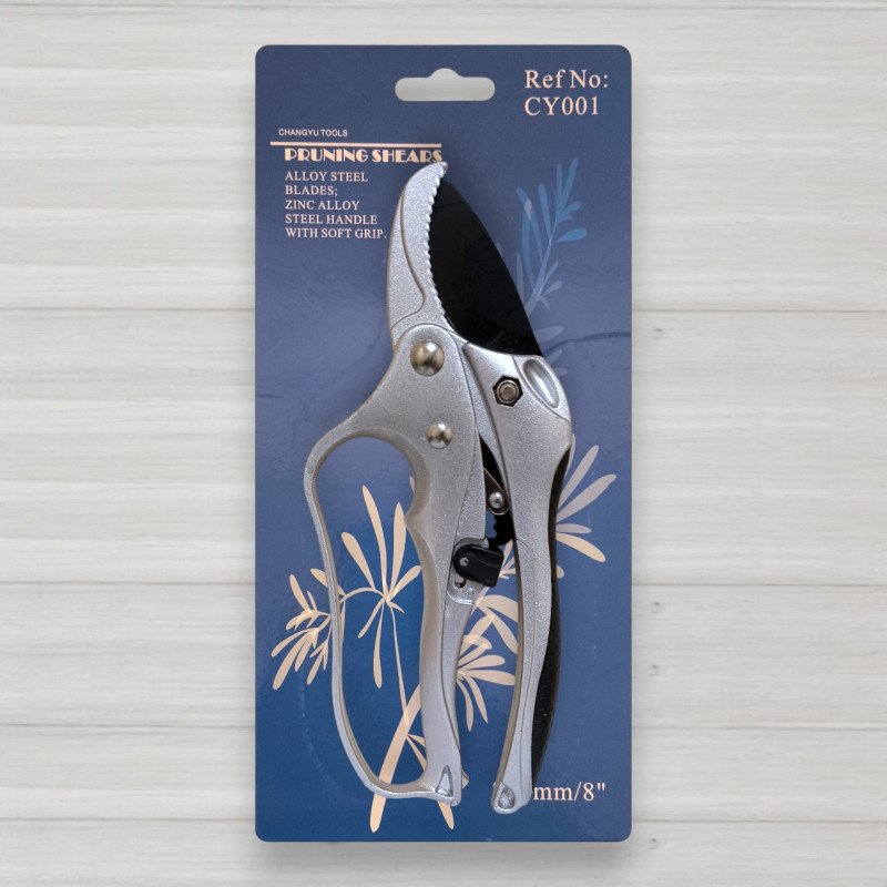 Секатор з храповим механізмом CY001, довжина 20см