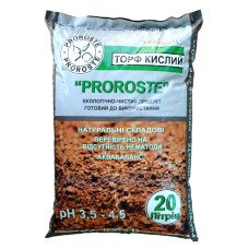 Торф кислий Proroste, pH 3,5-4,5, 20л