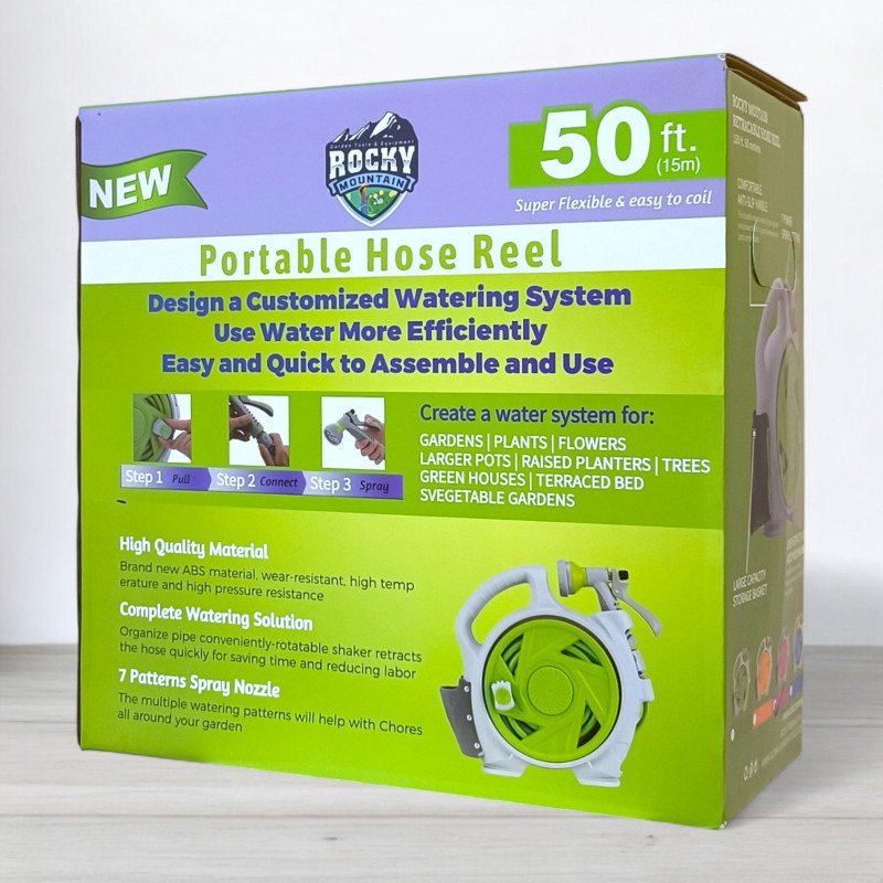 Шланг на котушці Rocky Mountain, 7 режимів поливу, довжина 15м