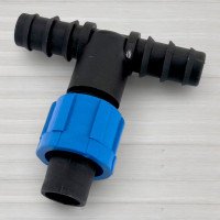 Трійник 16мм із затискачем на крапельну стрічку 16 Х 17 Х 16мм