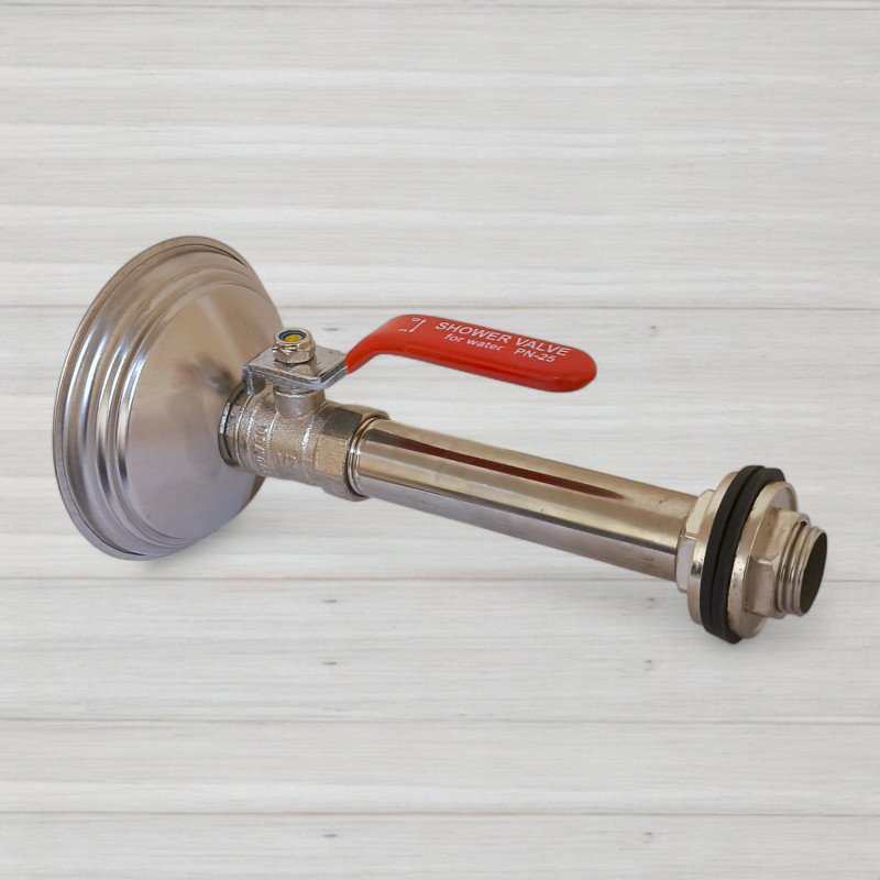 Душ-лійка у зборі нержавіючий хромований з краном