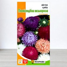 Насіння айстри півонієподібної Низька Суміш, Яскрава, 3г