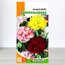 Насіння гвоздики Шабо Однокольорова Суміш, Яскрава, 0,2г