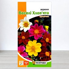 Насіння жоржин Веселi Хлоп'ята Суміш, Яскрава, 0,3г