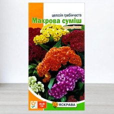 Насіння целозiї Гребінчаста Махрова Сумiш, Яскрава, 0,3г