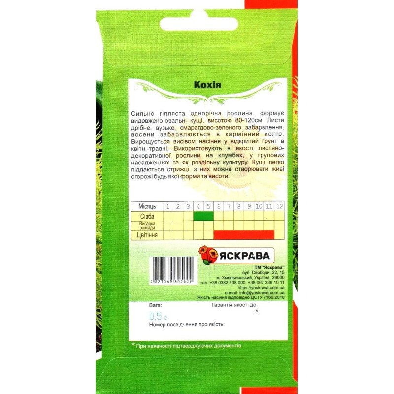 Насіння кохії, Яскрава, 0,5г