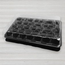 Парничок, касета для розсади з піддоном та кришкою, 33 осередки