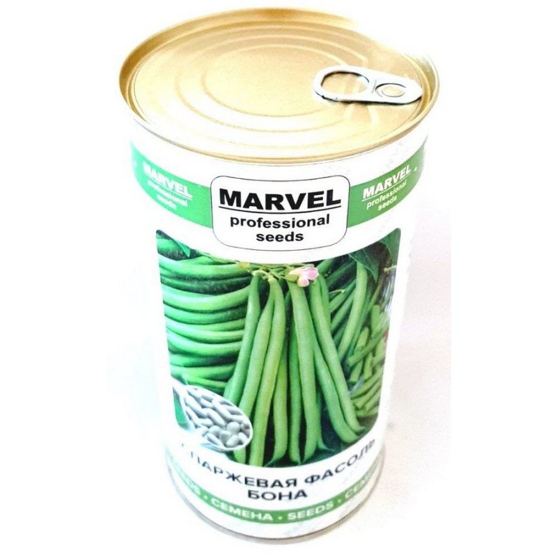 Насіння квасолі спаржевої Бона, Польща, Marvel, банка 500г