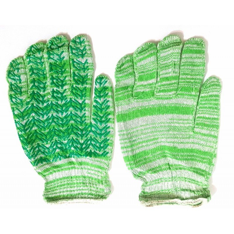 Рукавички бавовняні з нанесенням ПВХ-точки Ялинка