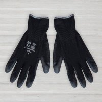 Рукавички нейлонові з частковим поліуретановим покриттям, чорні