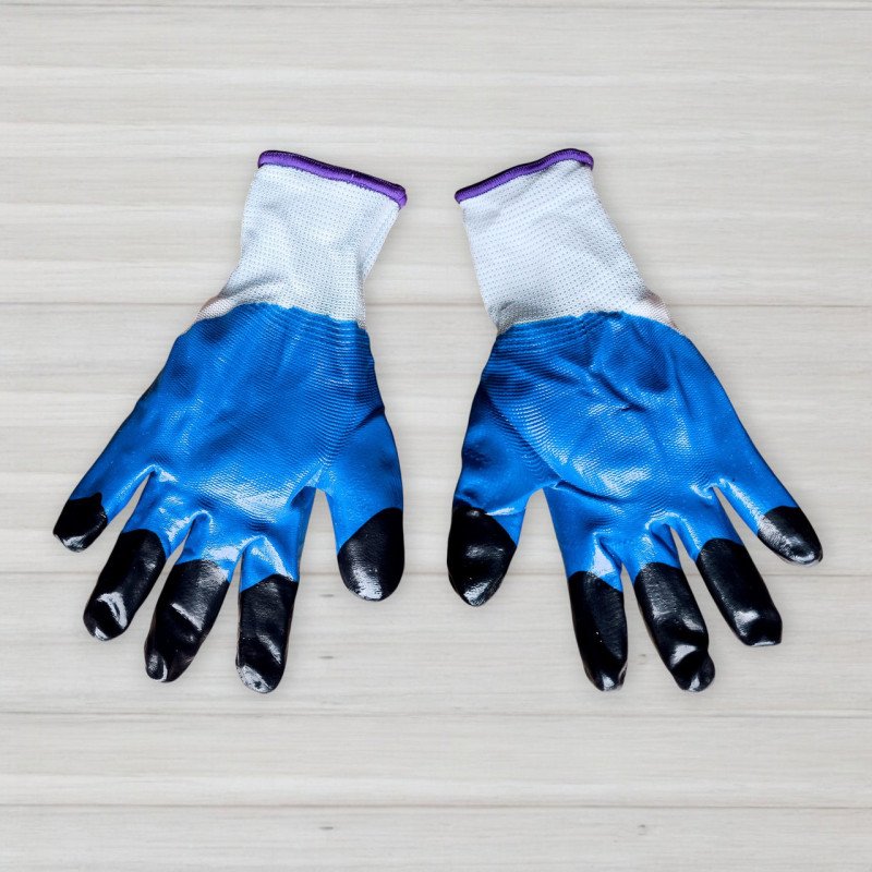 Рукавички стрейчові з подвійним нітриловим покриттям