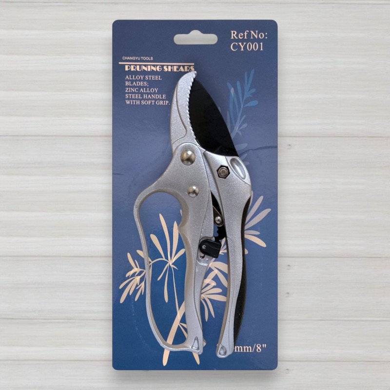 Секатор з храповим механізмом CY001, довжина 20см
