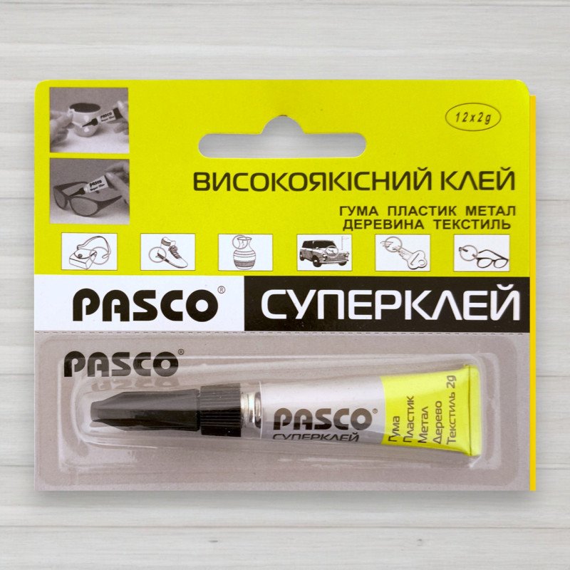 Супер клей Pasco, 12шт/уп X 2гр