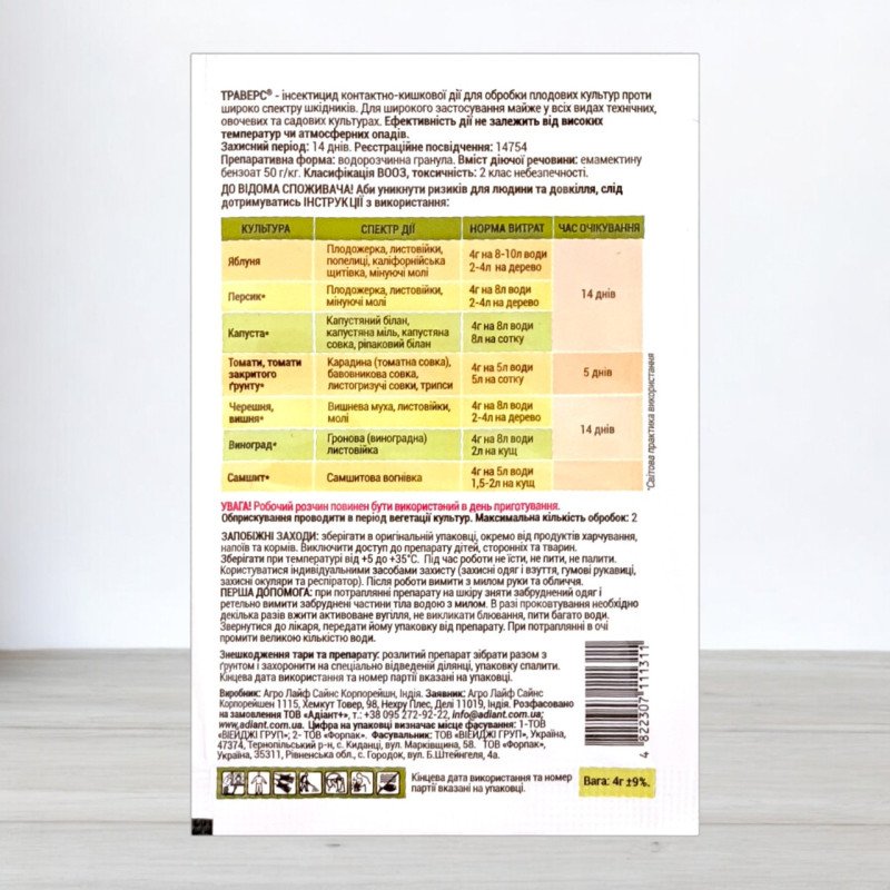 Інсектицид Траверс Adiant+, 4г