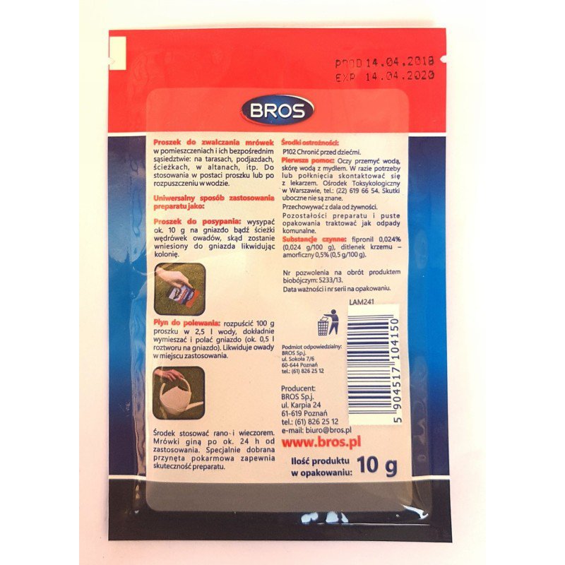 Інсектицид від мурах Bros Mrowkofon, 10г