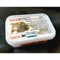 Родентицид Rat Killer, брикети від гризунів муміфікуучі, 375г