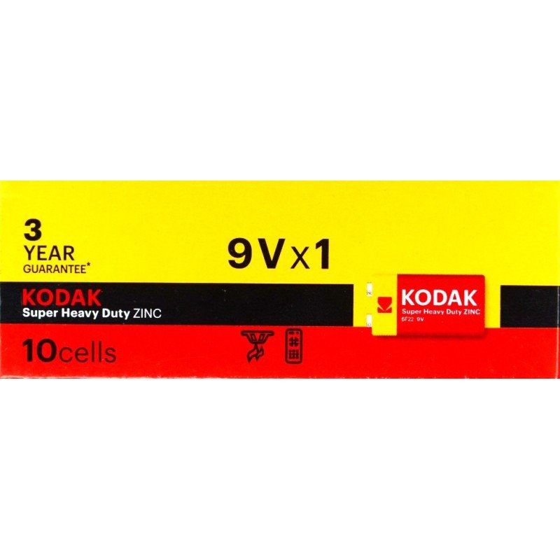 Батарейка сольова Kodak крона 6F22, 9V