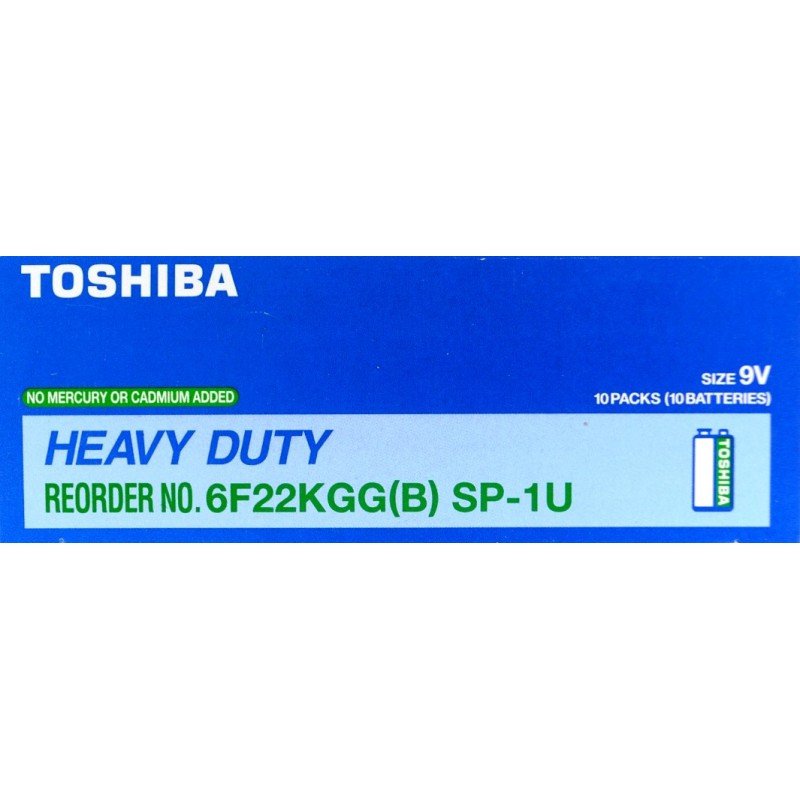 Батарейка сольова Toshiba крона 6F22, 9V
