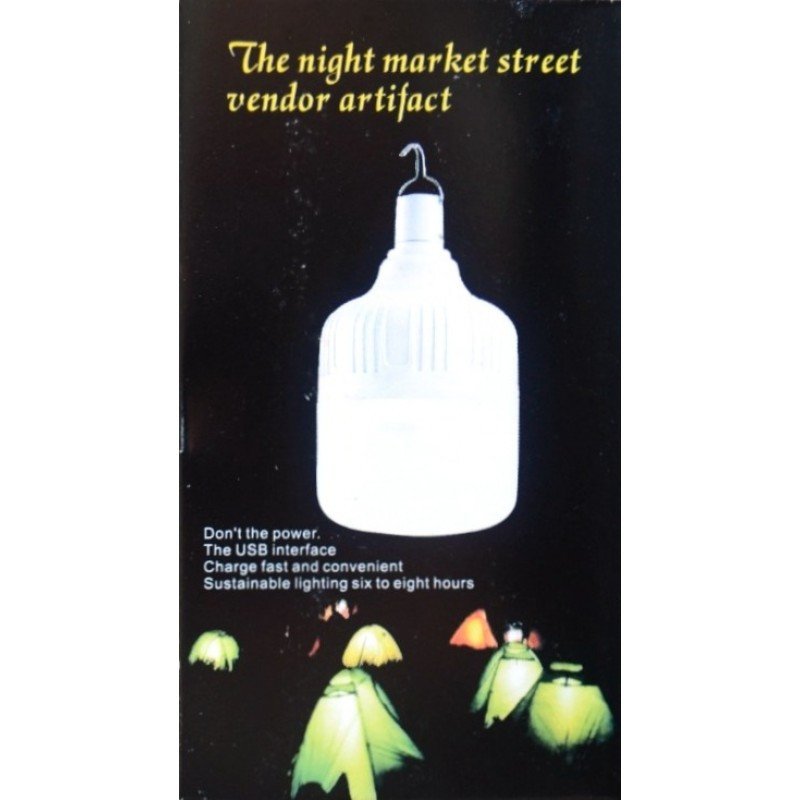 Лампа для кемпінгу акумуляторна, 10Вт з USB зарядкою та гачком