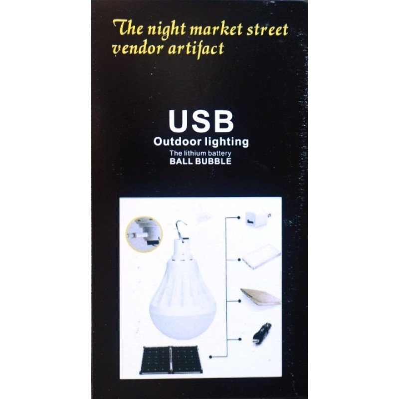 Лампа для кемпінгу акумуляторна, 10Вт з USB зарядкою та гачком