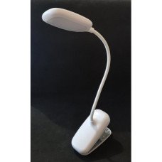 Настільна лампа 18239 з акумулятором та прищіпкою, біла