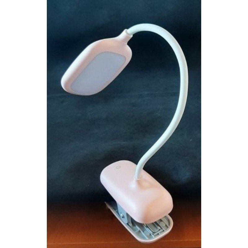 Настільна лампа 18239 з акумулятором та прищіпкою, рожева