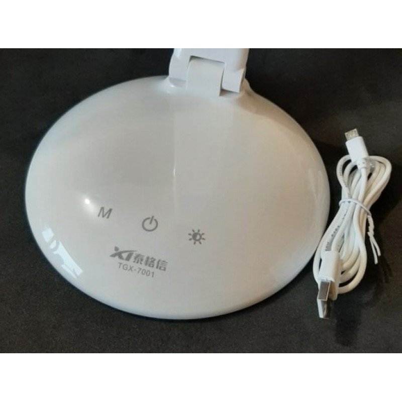 Настільна лампа TGX-7001 з акумулятором, біла