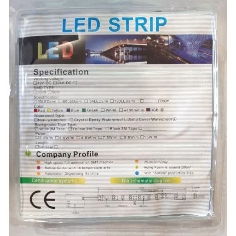 Світлодіодна LED стрічка 2835 54/M Комплект, кольоровий діод, 5м