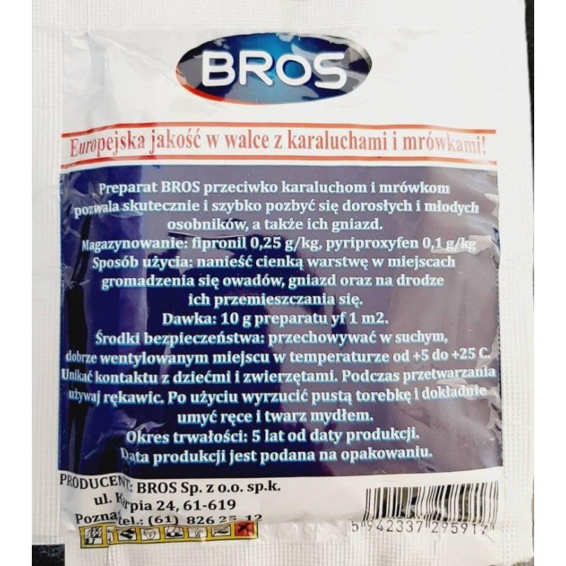 Інсектицид від тарганів та мурах Bros порошок, 80г