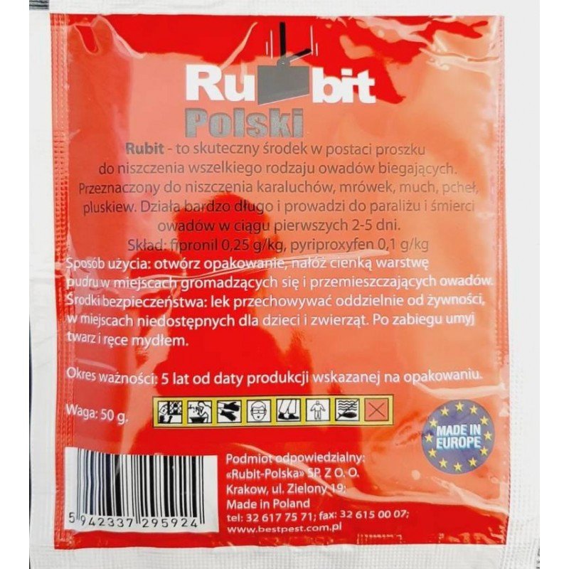 Інсектицид від тарганів Rubit порошок, 50г