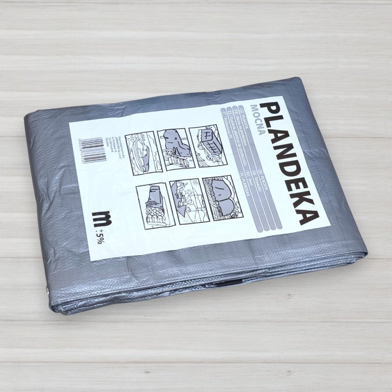 Тент поліпропіленовий сірий Plandeka, щільність 110г/м.кв, 4 Х 5м