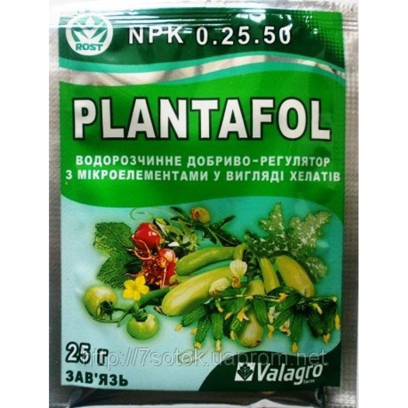 Добриво Плантатор, 25г, зав'язь, NPK 0.25.50
